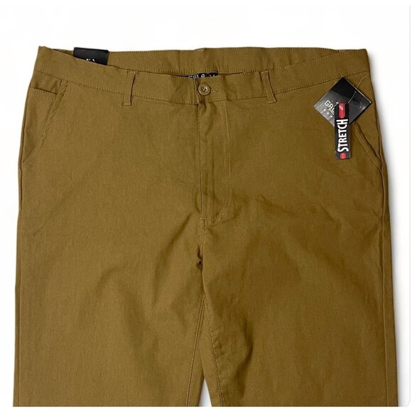 Galaxy By Harvic Women's Stretch Pants 36/32 Rayon/Nylon/Spandex Blend, Khaki - Picture 3 of 10